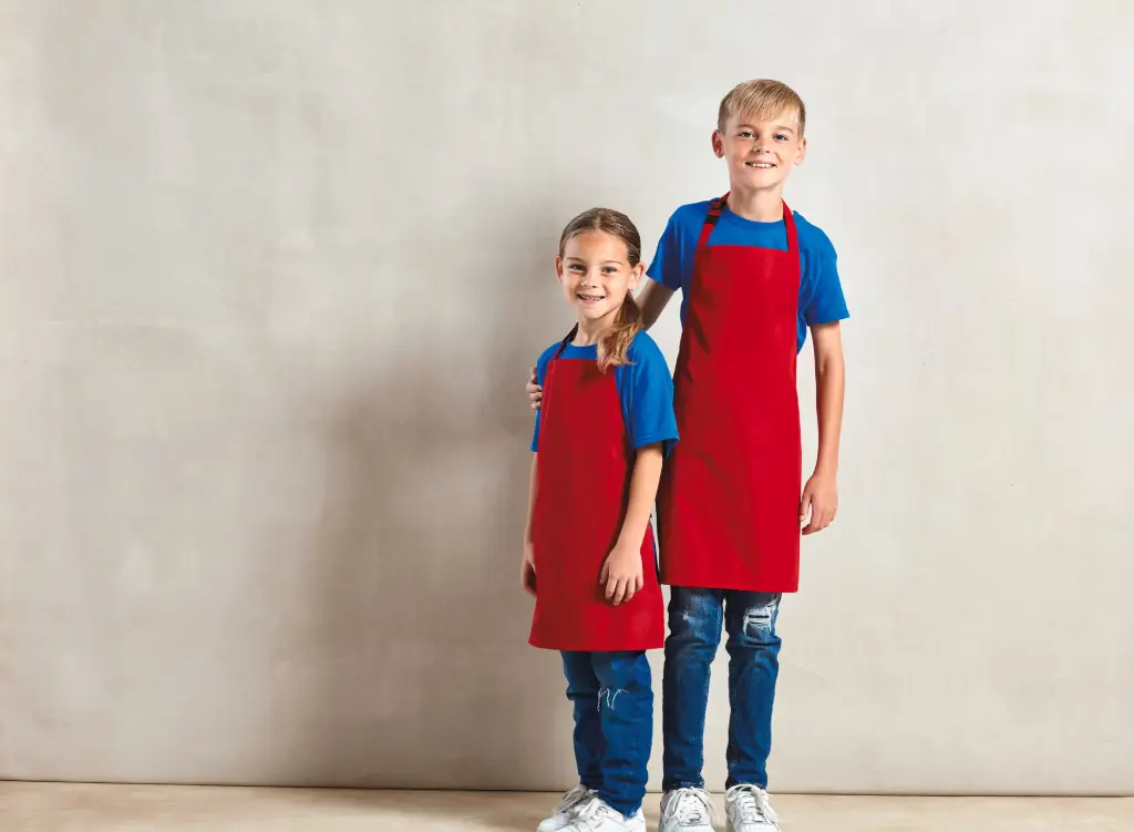 Premier - Tablier Enfant 3/6 ans à bavette imperméable "Essential" rouge ou bleu roi